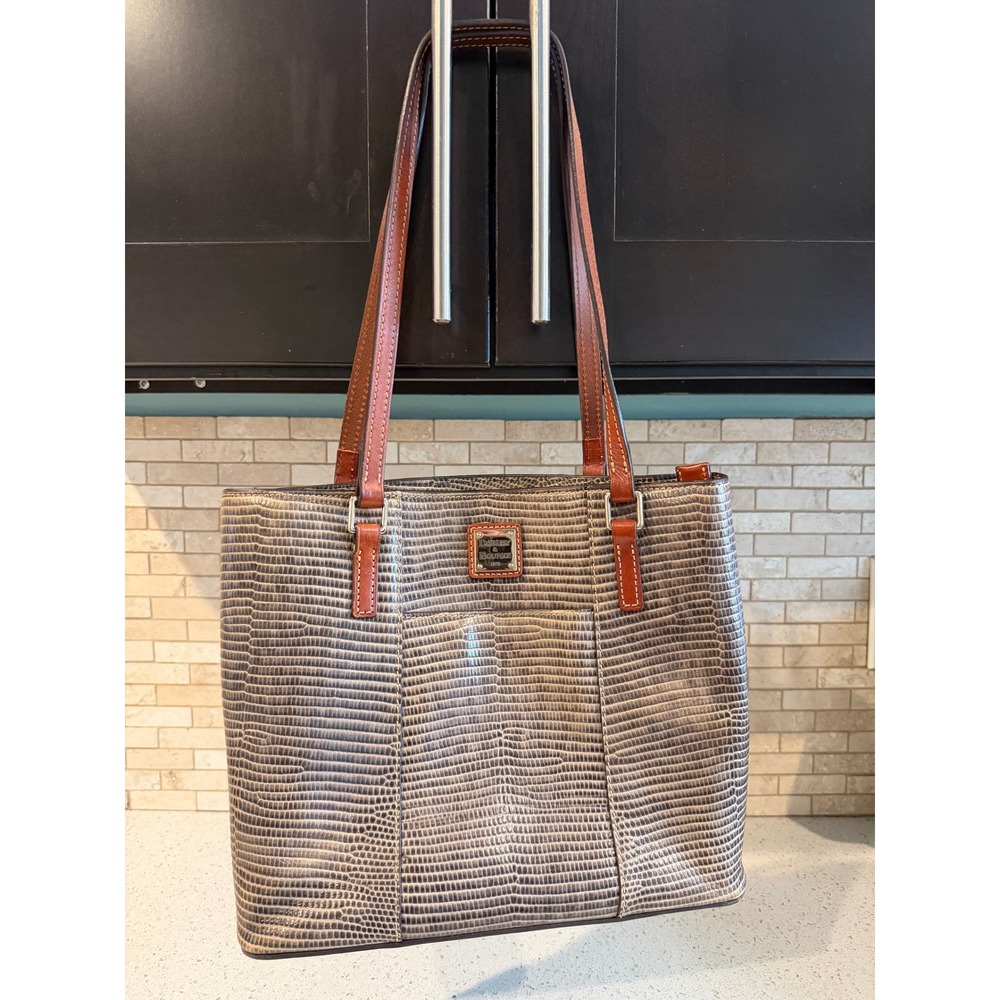 Dooney & Bourke Lexington Lizard Small Shopper Tote Bag Purse